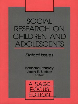 cover image of Social Research on Children and Adolescents